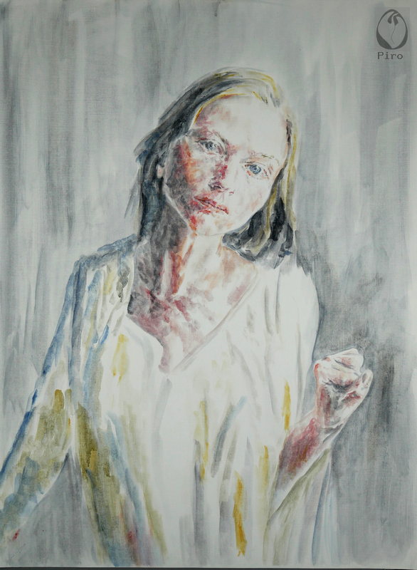 oil on paper - olio su carta di Piro